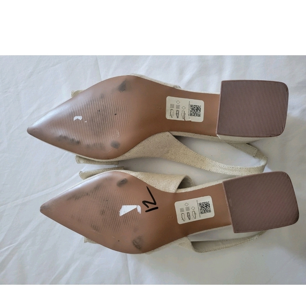 Asos Design Beige Bow-Accent Slingback Block Heel Pumps 10 - Picture 9 of 13